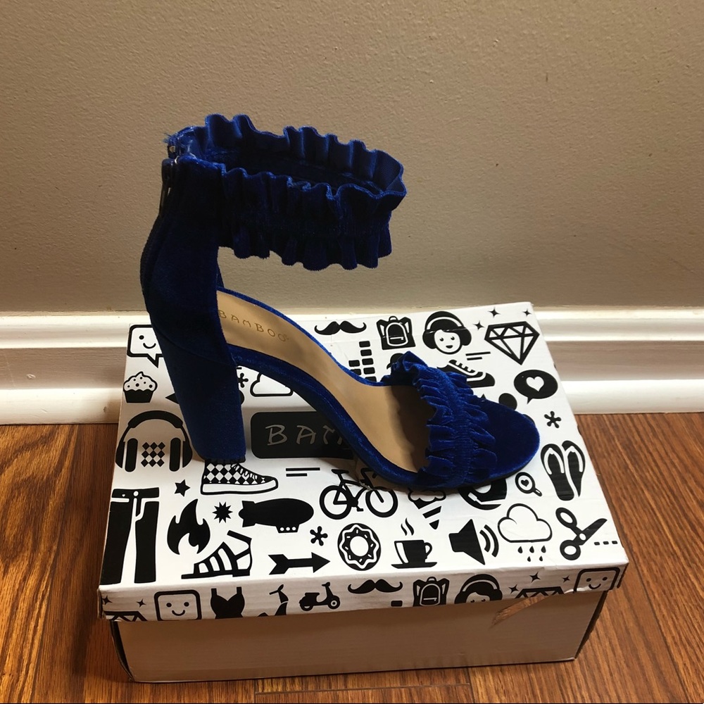 Bamboo Velvet Royal Blue Heels